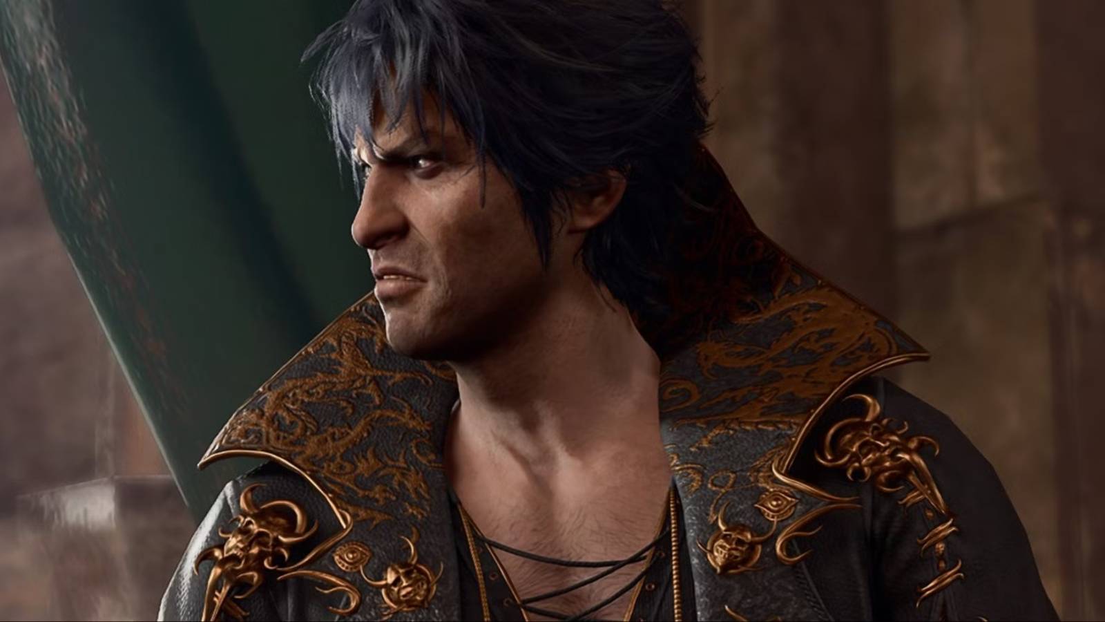 Side profile of Gortash from Baldur's Gate 3.