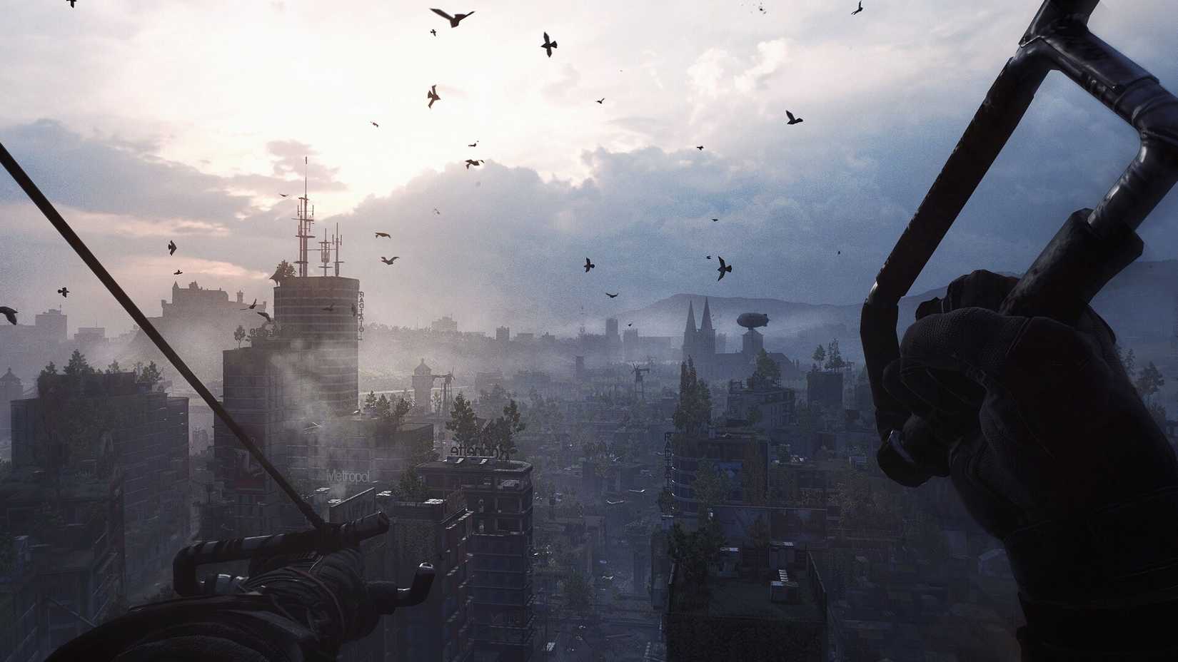 A protagonist sliding over the roofs in a dying light 2.