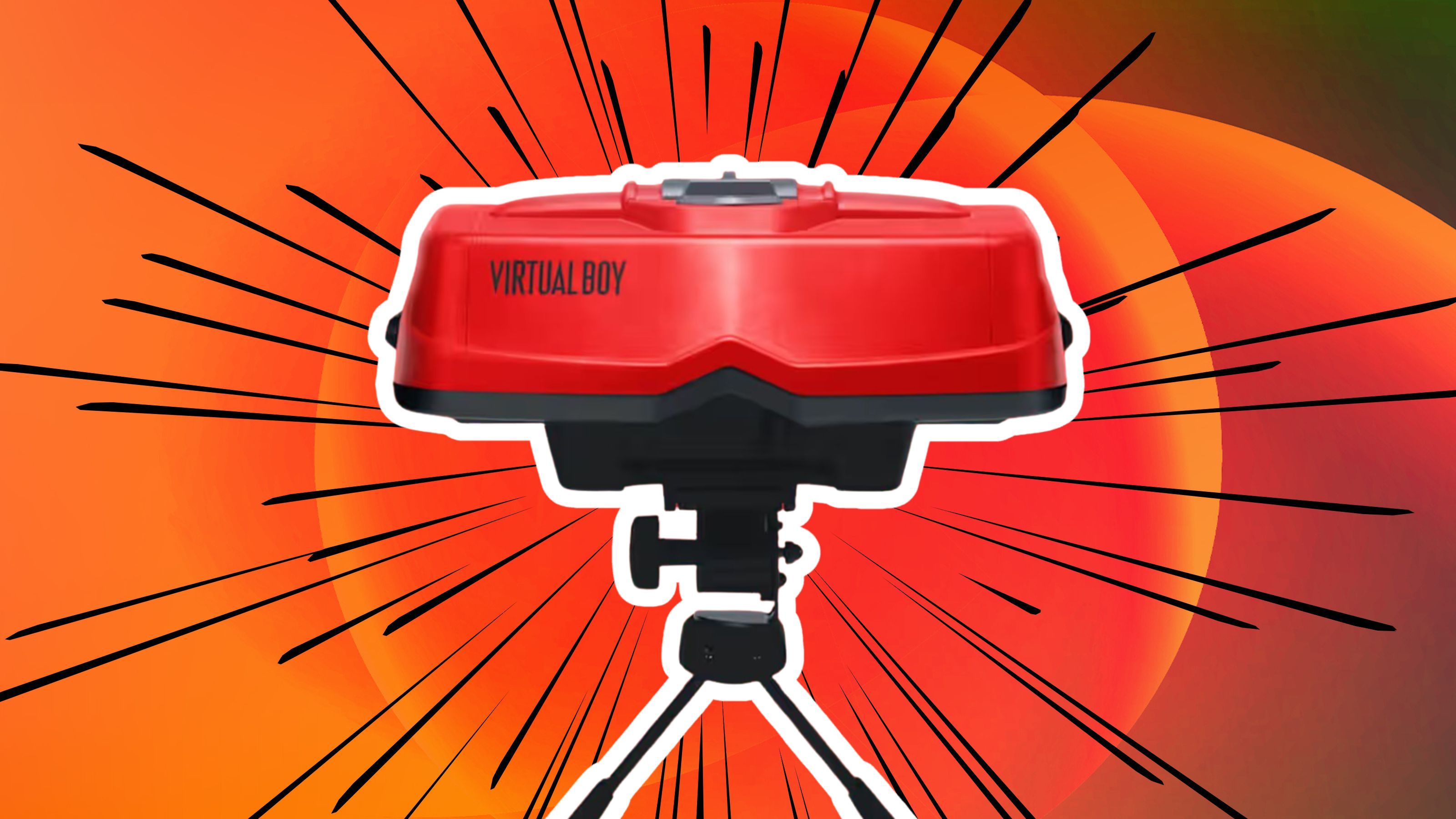 Virtual boy on orange background