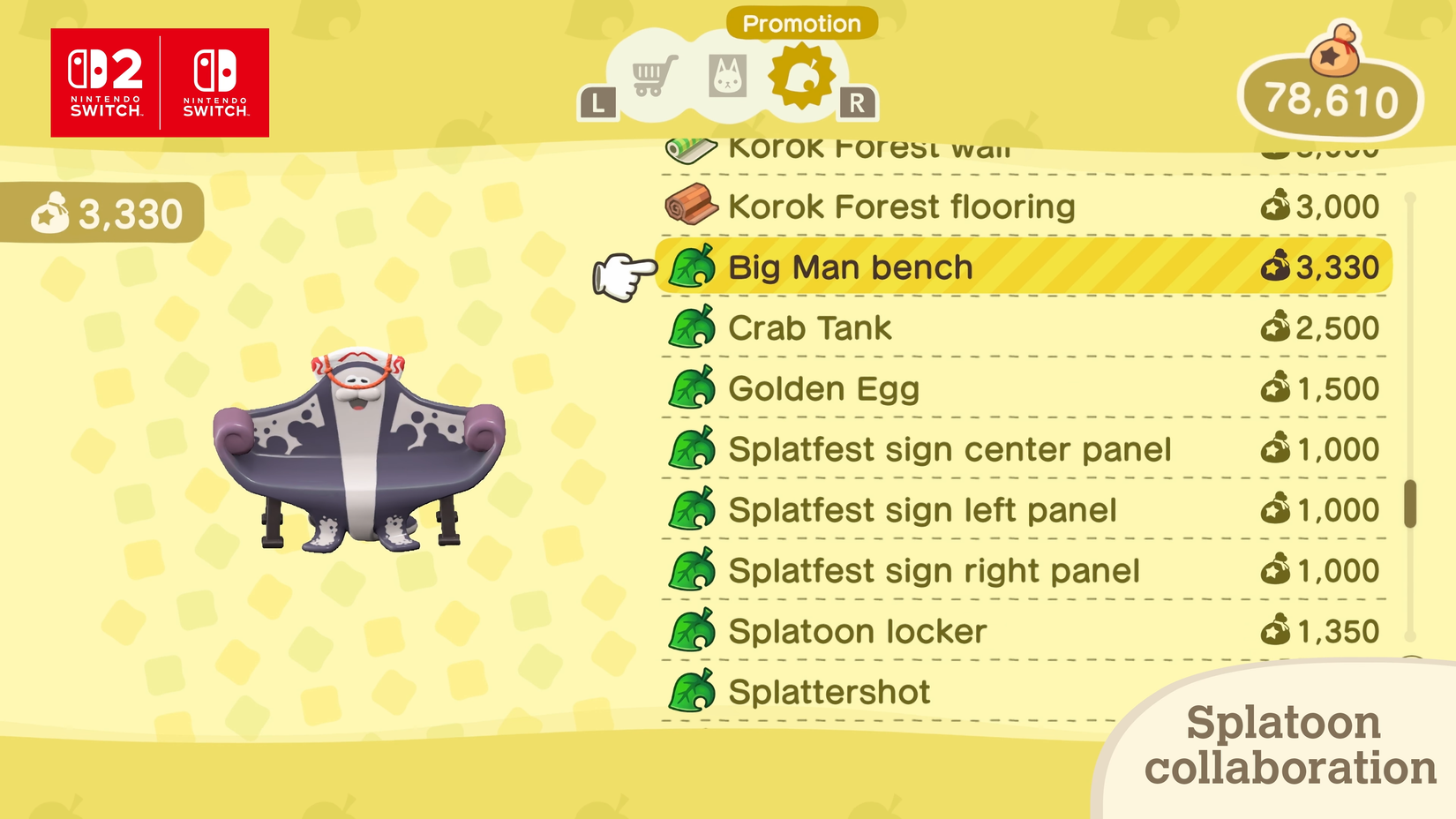 Big man bench from animal crossing new horizons.