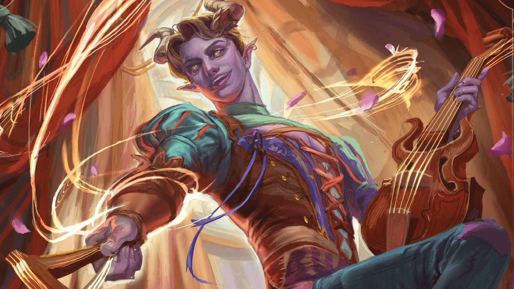 Tiefling bard from Dungeons & Dragons (D&D).