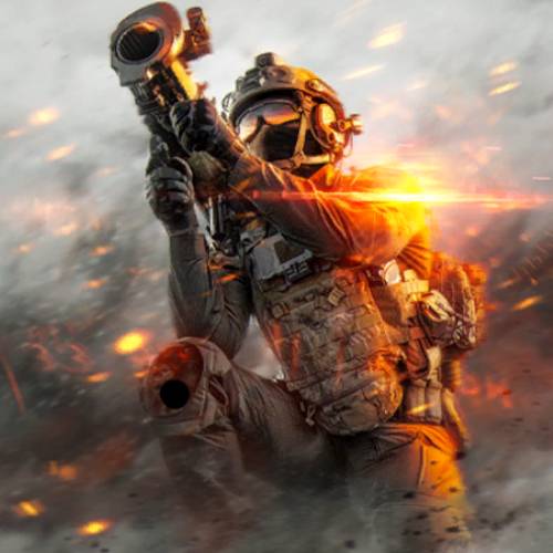 Battlefield 6 heavy weaponry player card background.