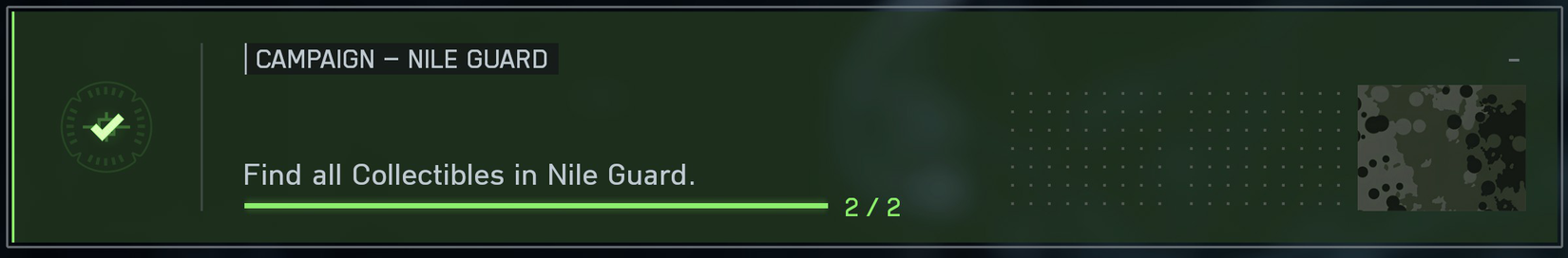 The Battlefield 6 Nile Guard challenge requires you to collect all collectibles to indicate that your collection is complete and you have earned a reward.