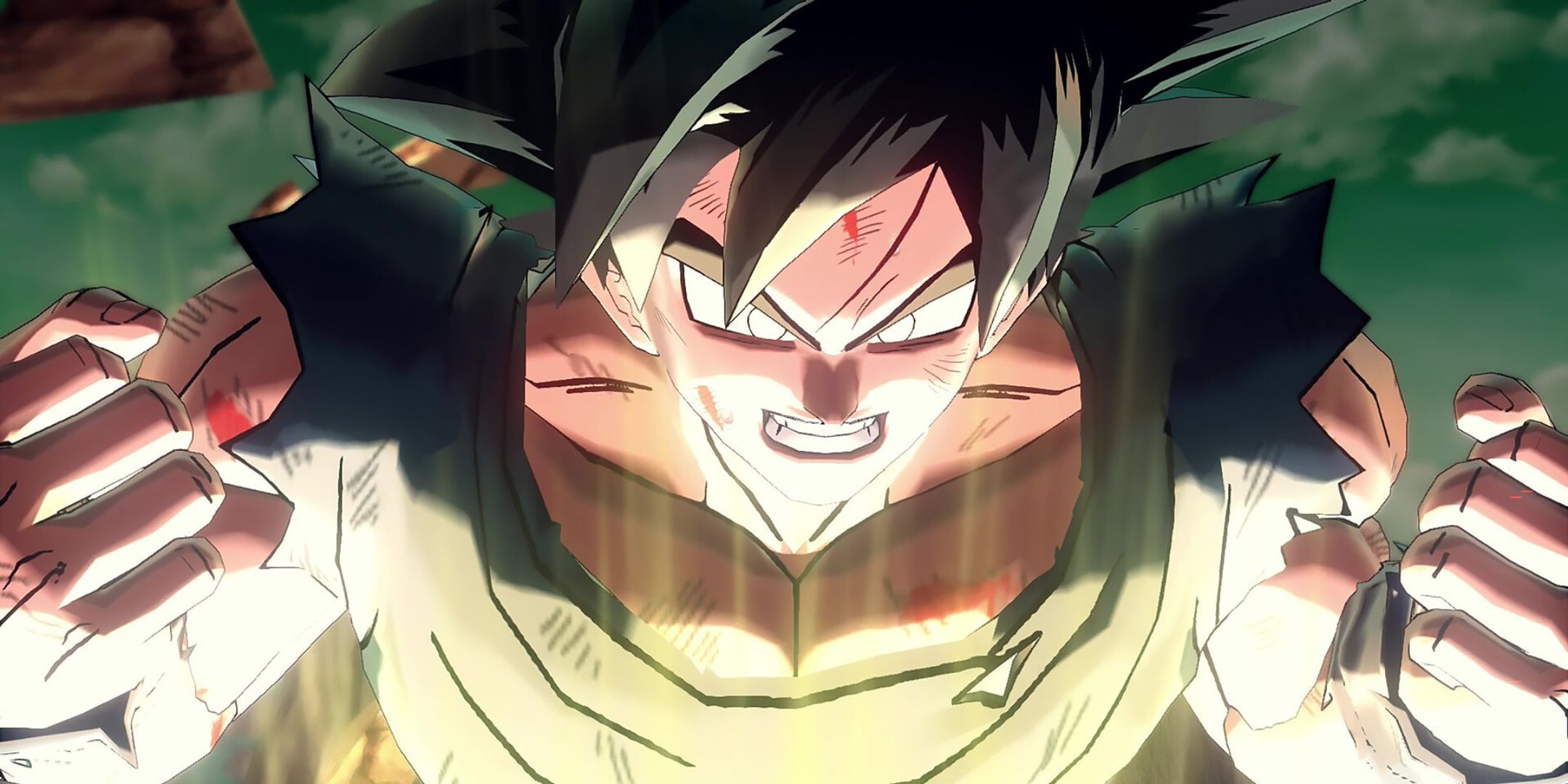 Goku turning Super Saiyan in Dragon Ball Xenoverse 2.