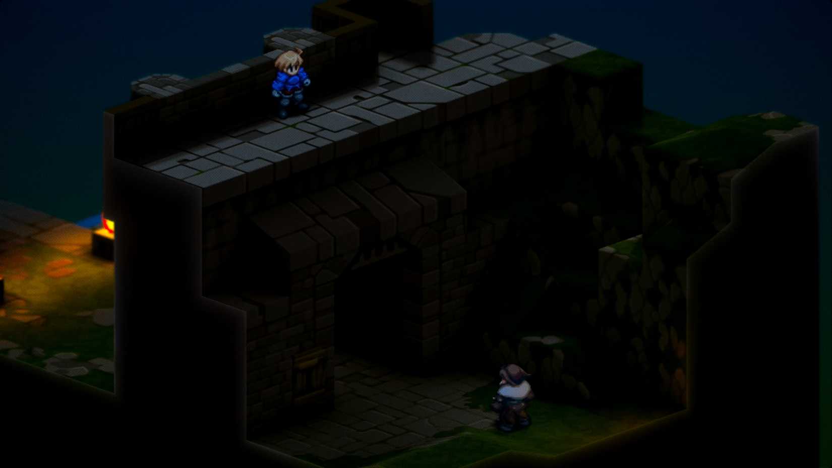 Ramza looking down from the Lionel Castle wall at Gaffgarion in Final Fantasy Tactics: The Ivalice Chronicles.