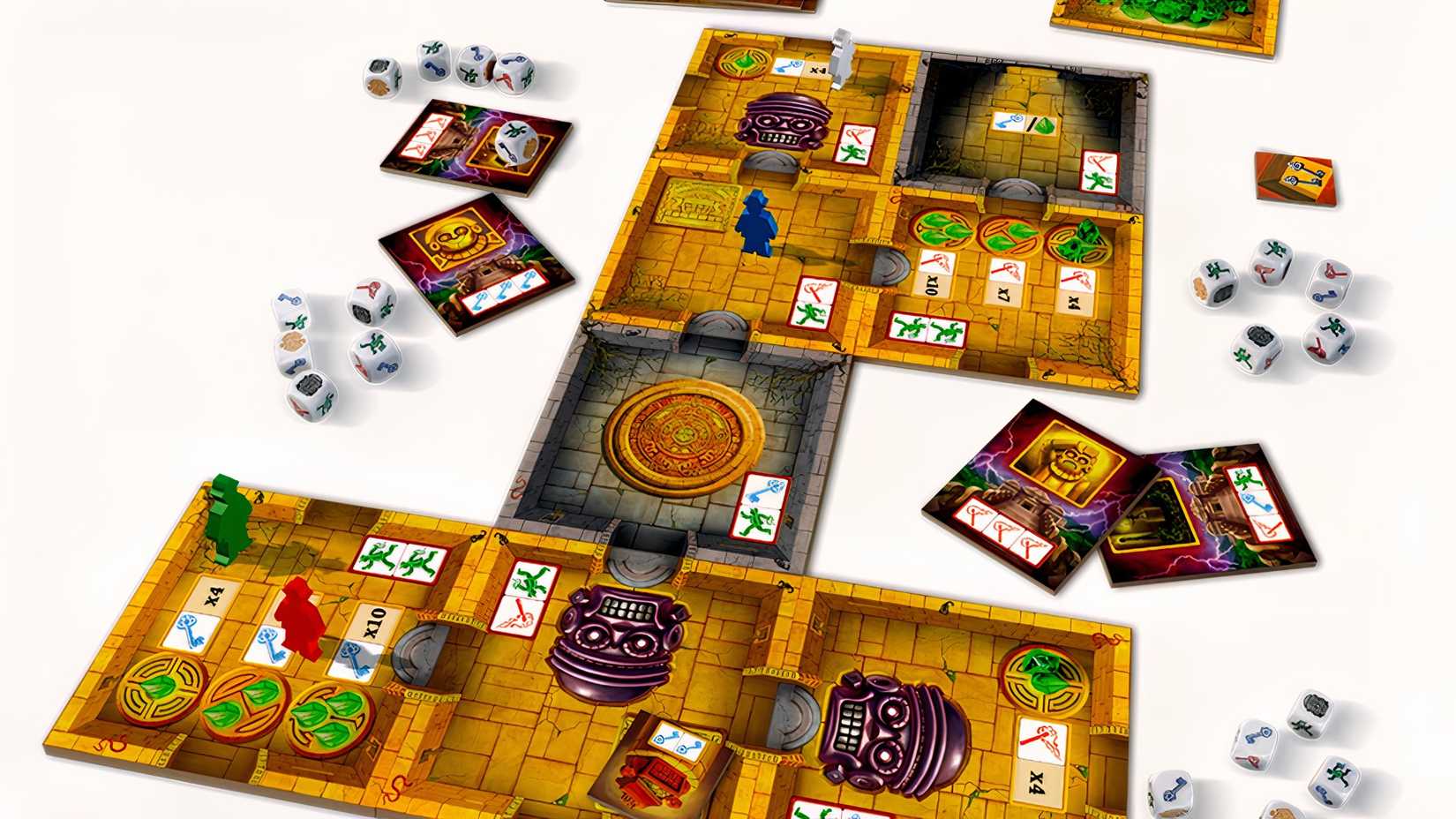 The four players on the escape board are cursed by the temple.