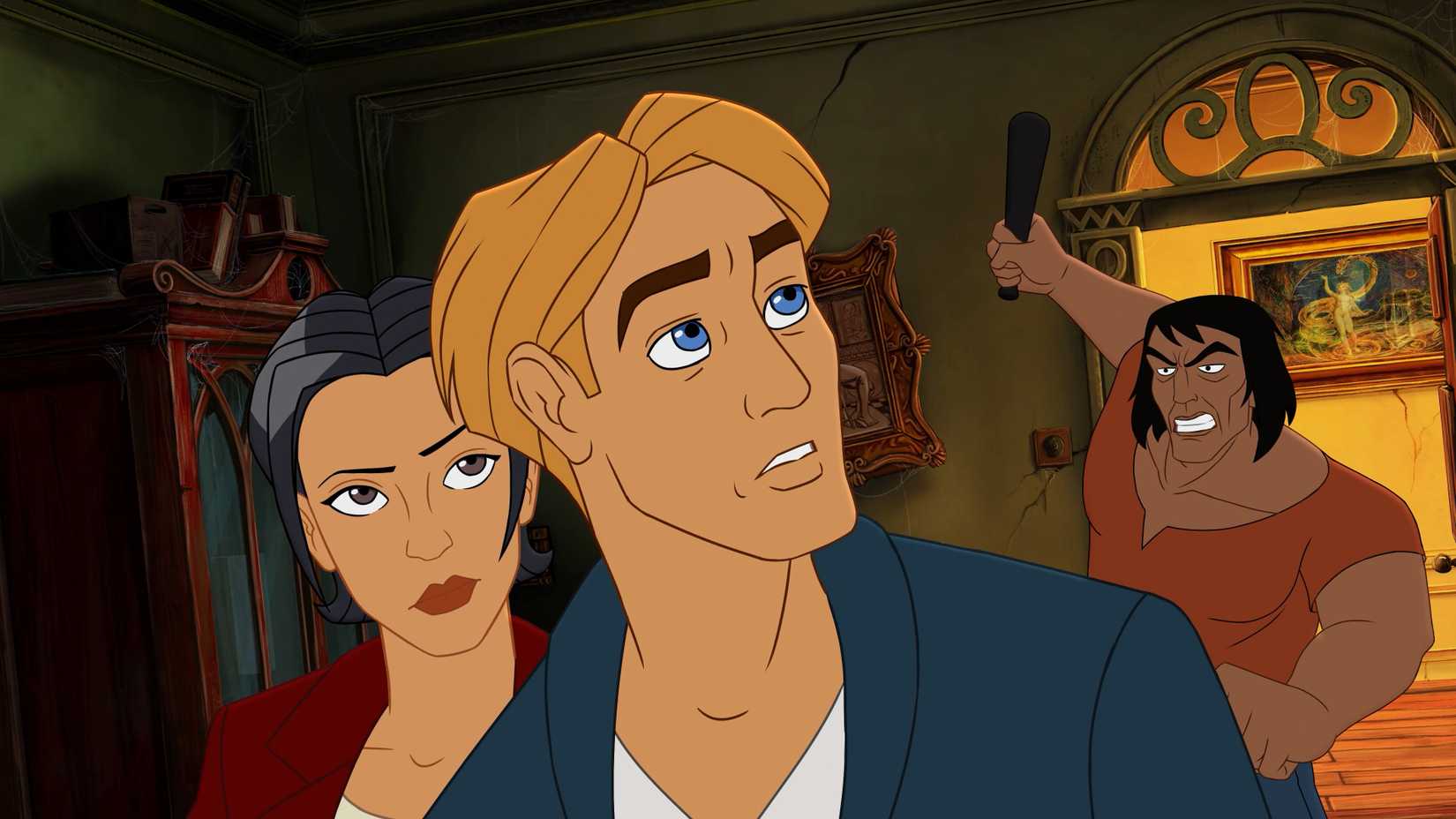 George and Nico about to be attacked in Broken Sword The  Smoking Mirror Reforged.