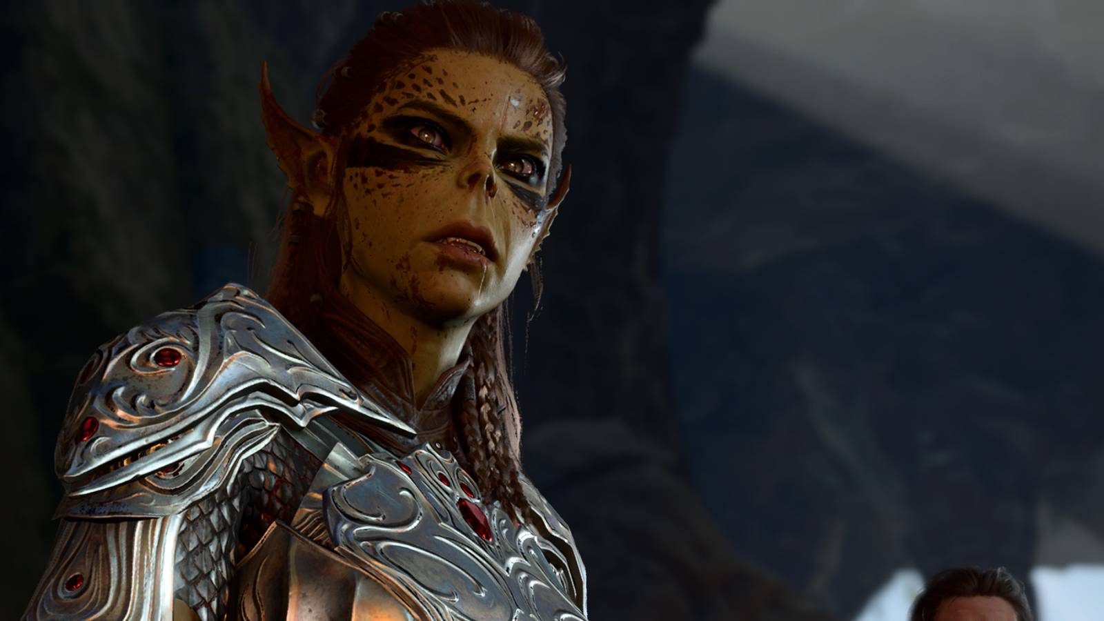 Lae'zel looking down in Baldur's Gate 3.
