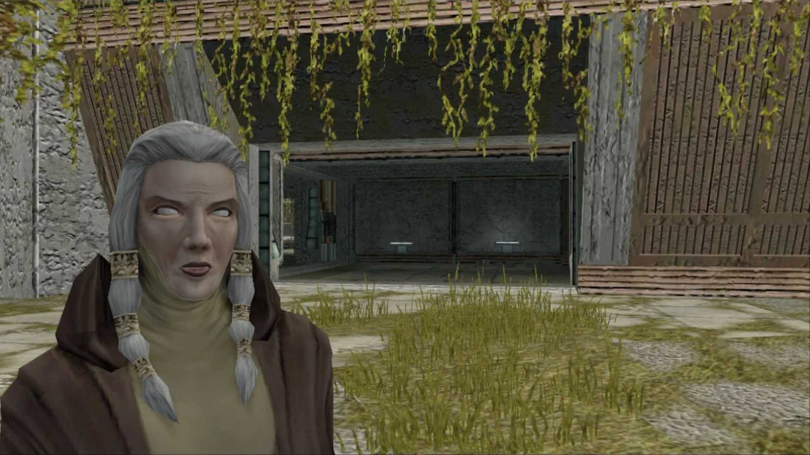 Kreia in a grassy area in Knights of the Old Republic 2.