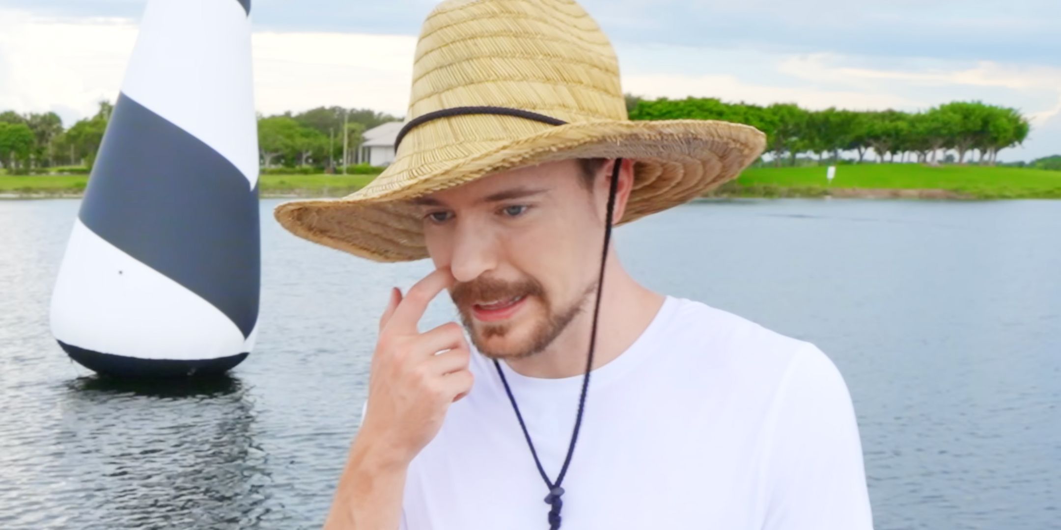 MrBeast in a farmer's hat.