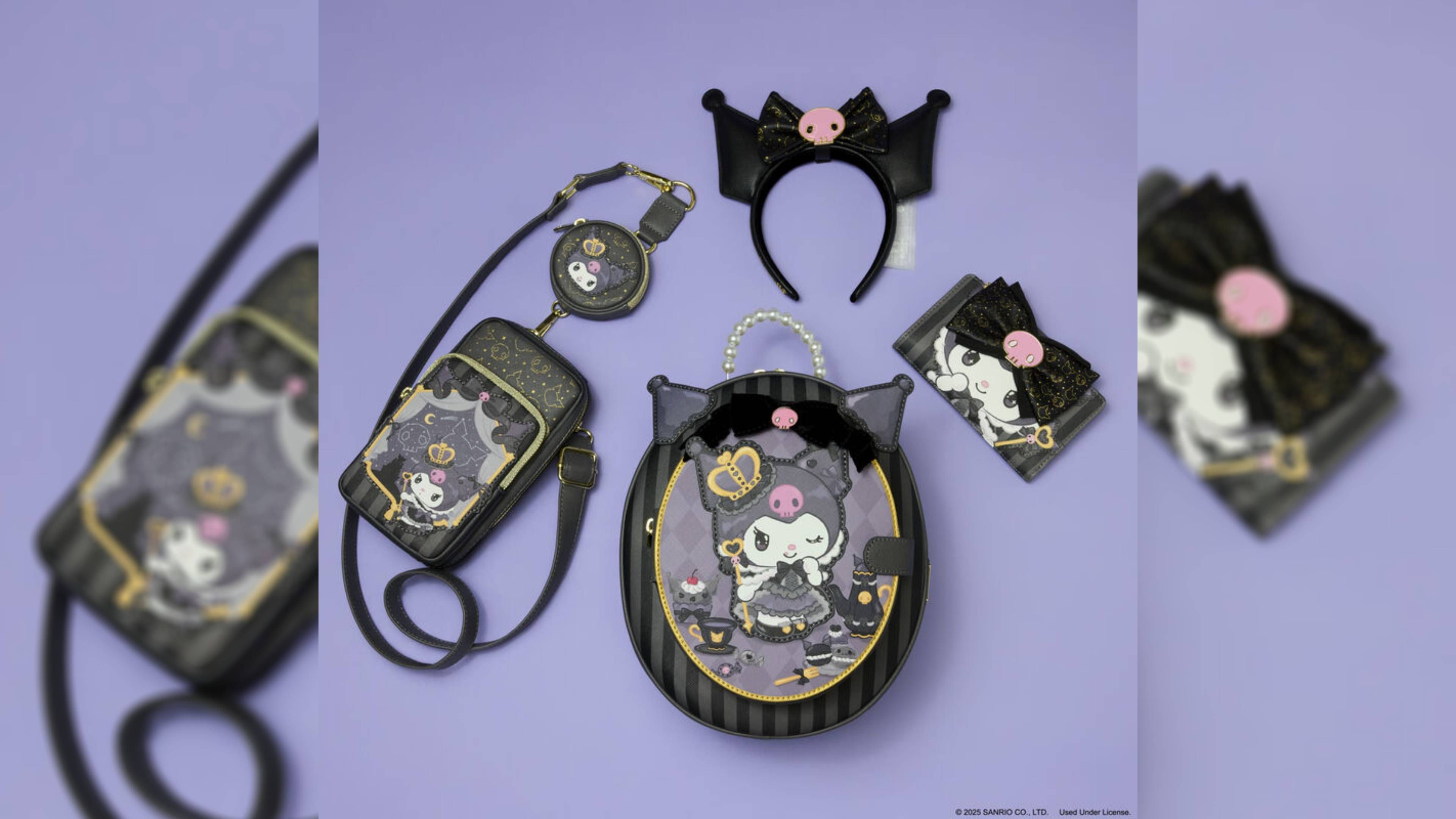 Tiara Loungefly de aniversário de 20 anos da Kuromi com laço e caveira