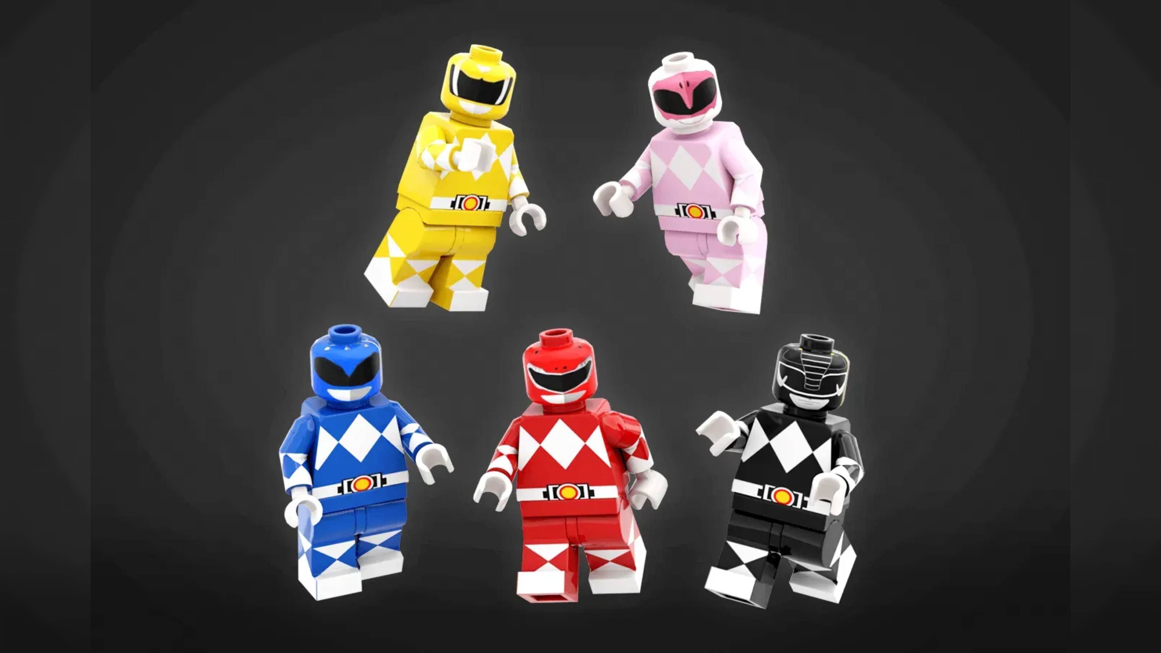 Detalhe do design do Megazord de Lego para Power Rangers