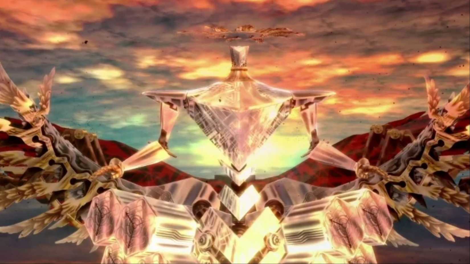 Yaldabaoth spreading its wings as it prepares for battle against the Phantom Thieves in Persona 5 Royal.