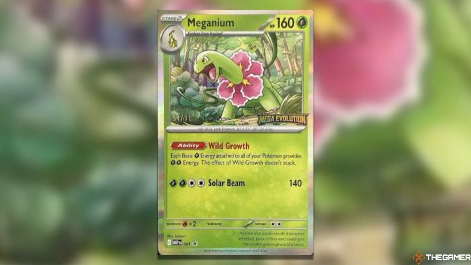Mega Evolution promotes the Meganium Staff from the Pokemon TCG.