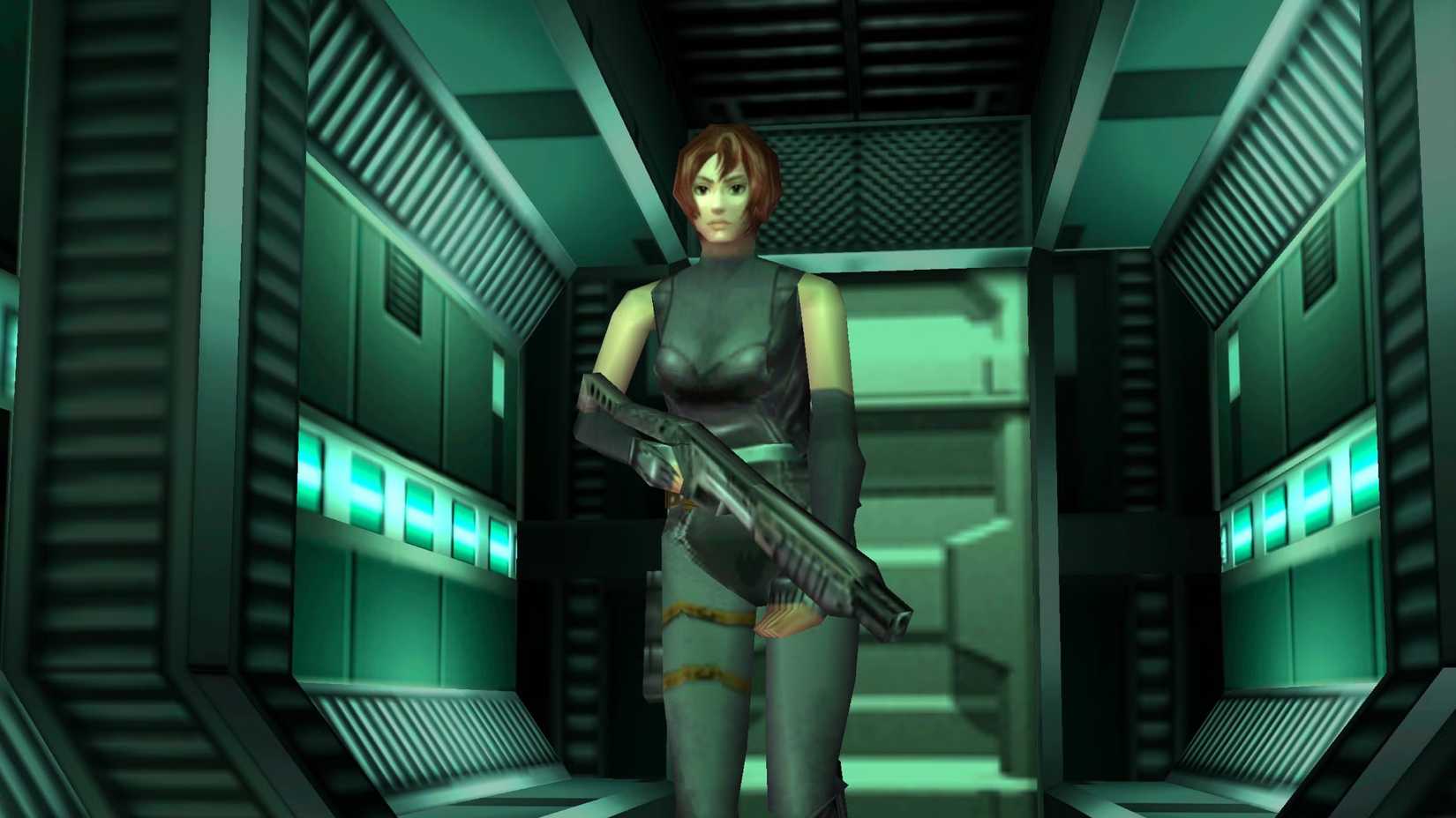 In Dino Crisis, Regina is holding a shotgun.
