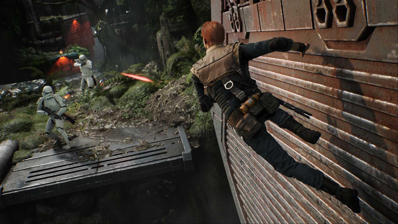 How long does it take to run through the wall to the startertroopers in Star Wars Jedi: Fallen Order.