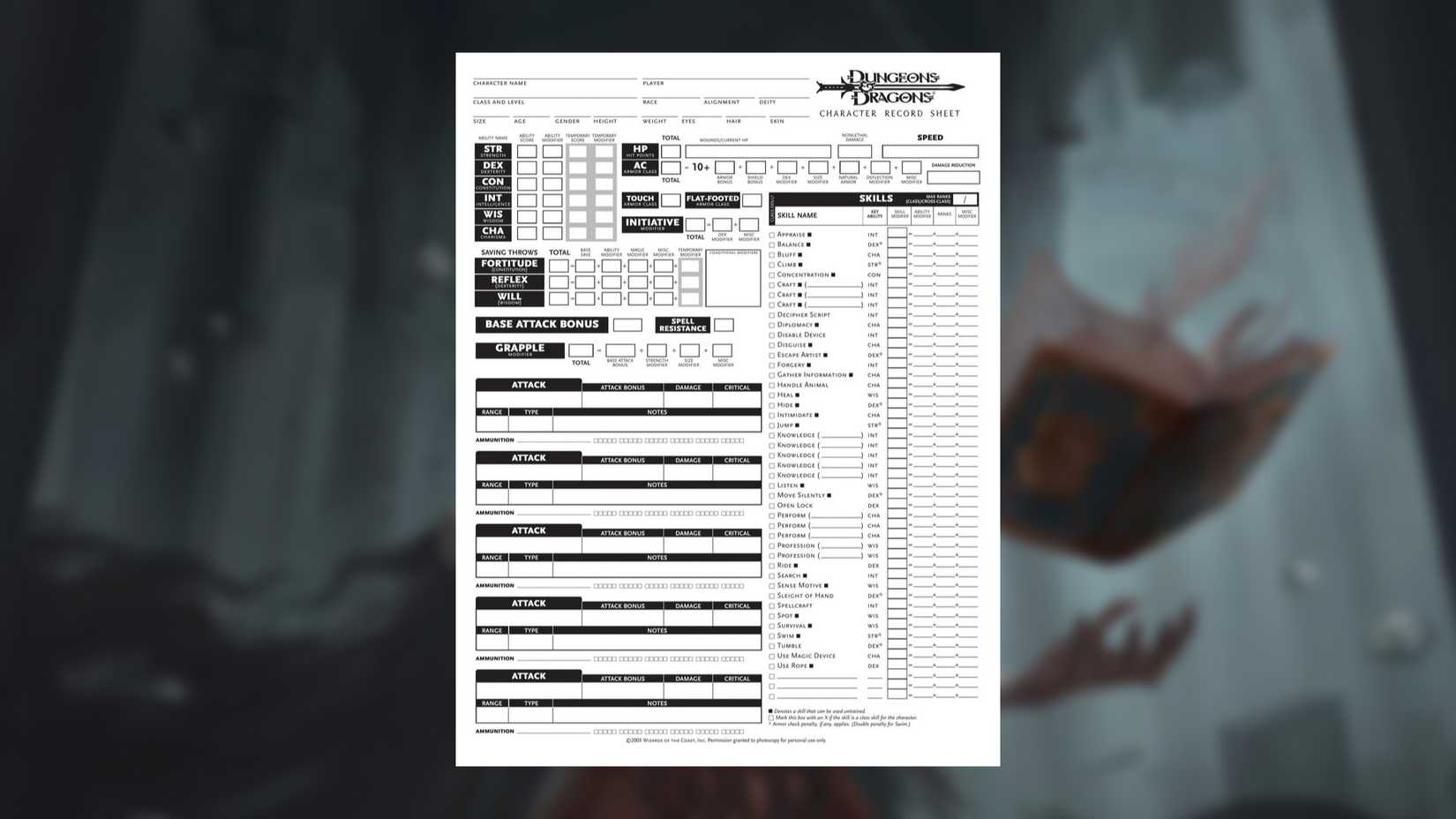 Character sheet 3.5e via the blur of vecna mtg art of adventures in forgotten empires from Irina Nordsol