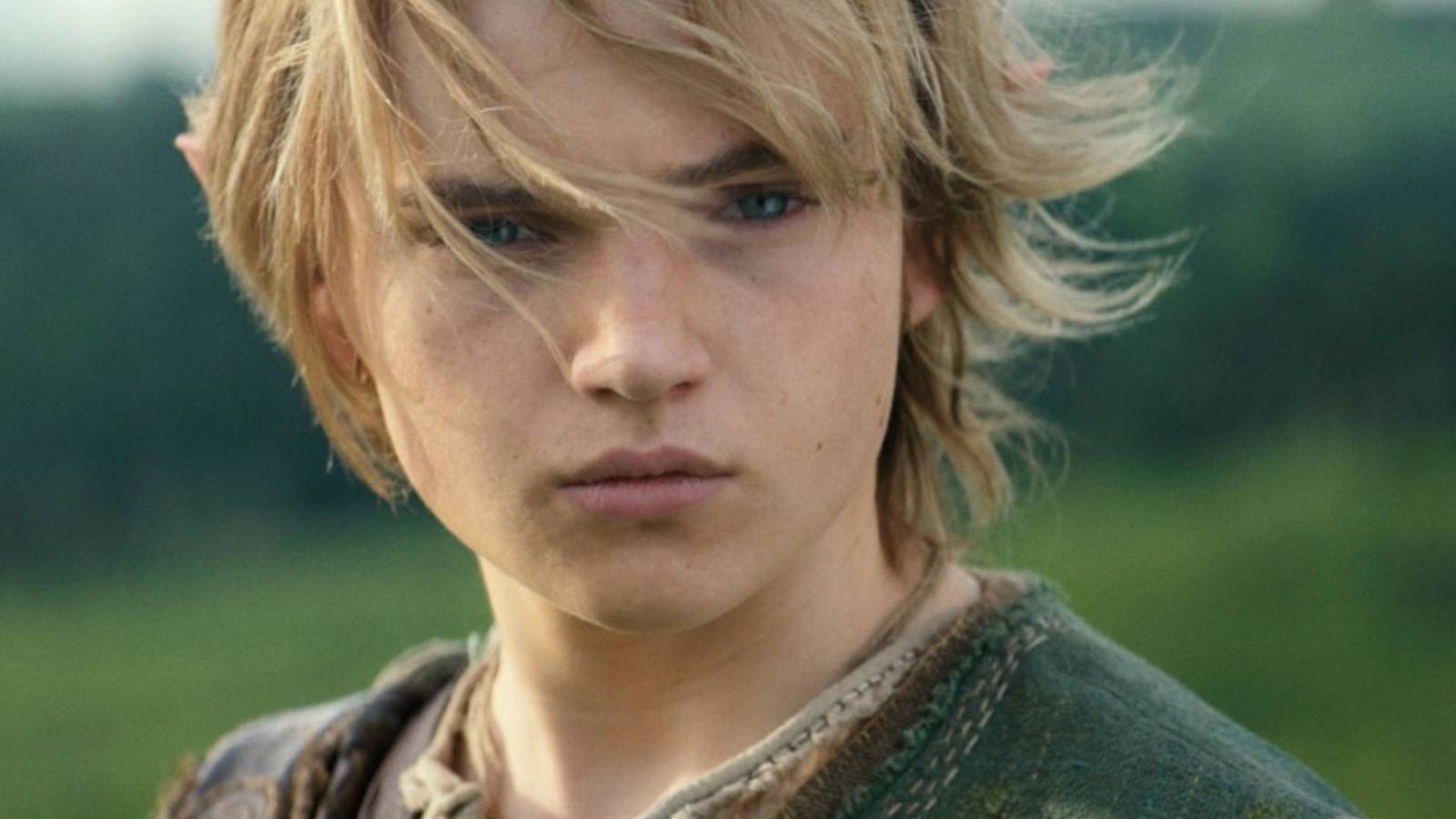 A screenshot from the Legend of Zelda movie. It shows a close-up of Link.