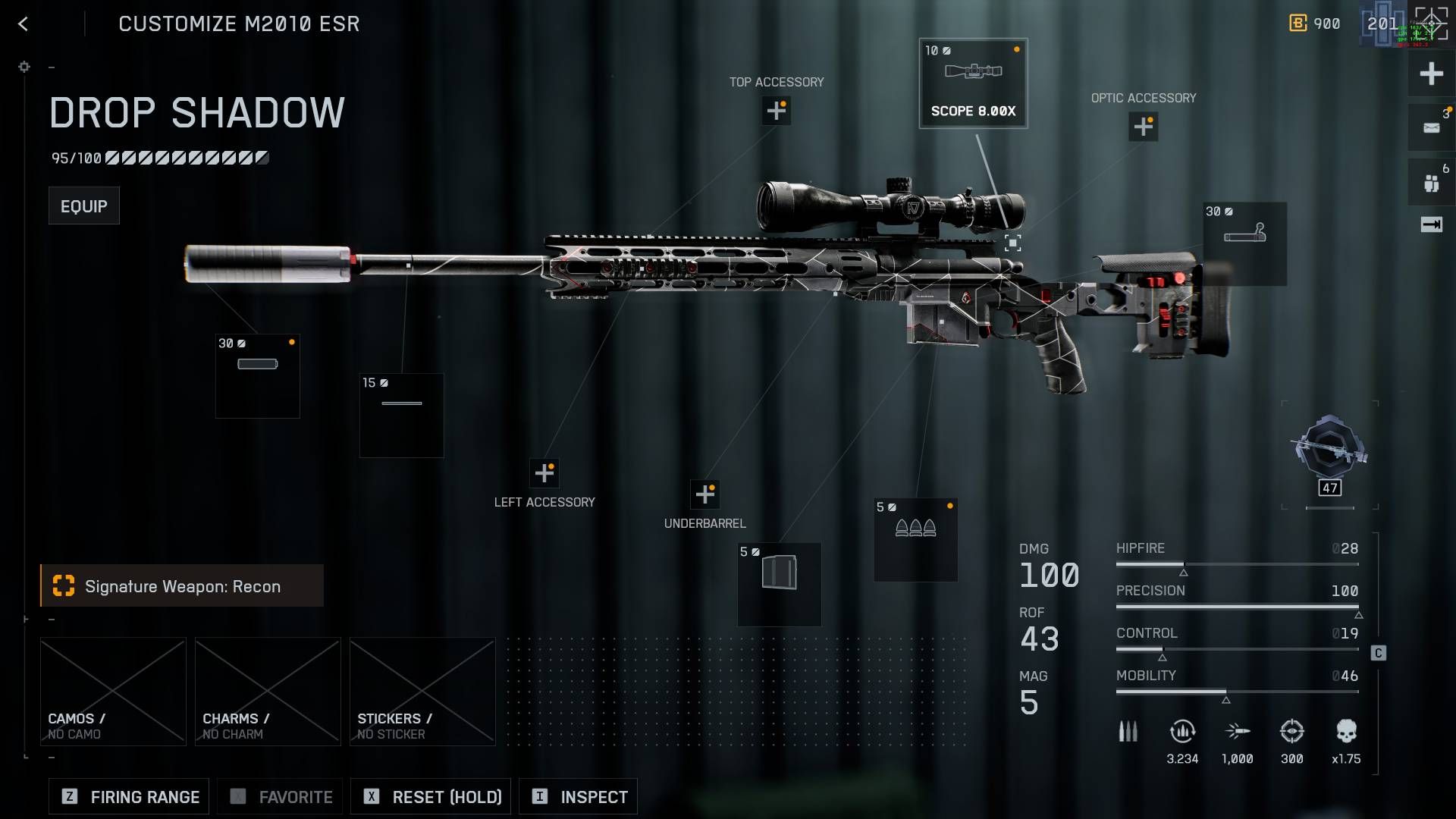 Battlefield 6 m2010 full loadout drop shadow skin.