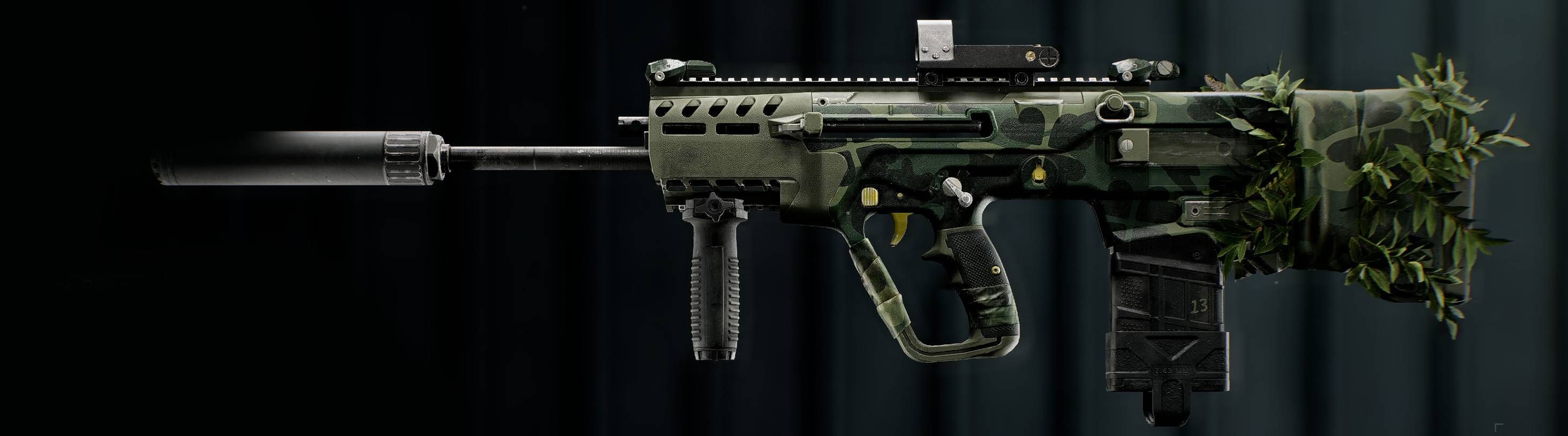 Battlefield 6 TR-7 with green leaf camo.