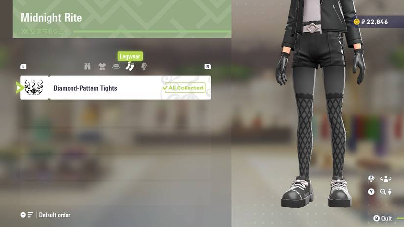 Diamond-Pattern Tights at Midnight Rite in Pokemon Legends: Z-A.