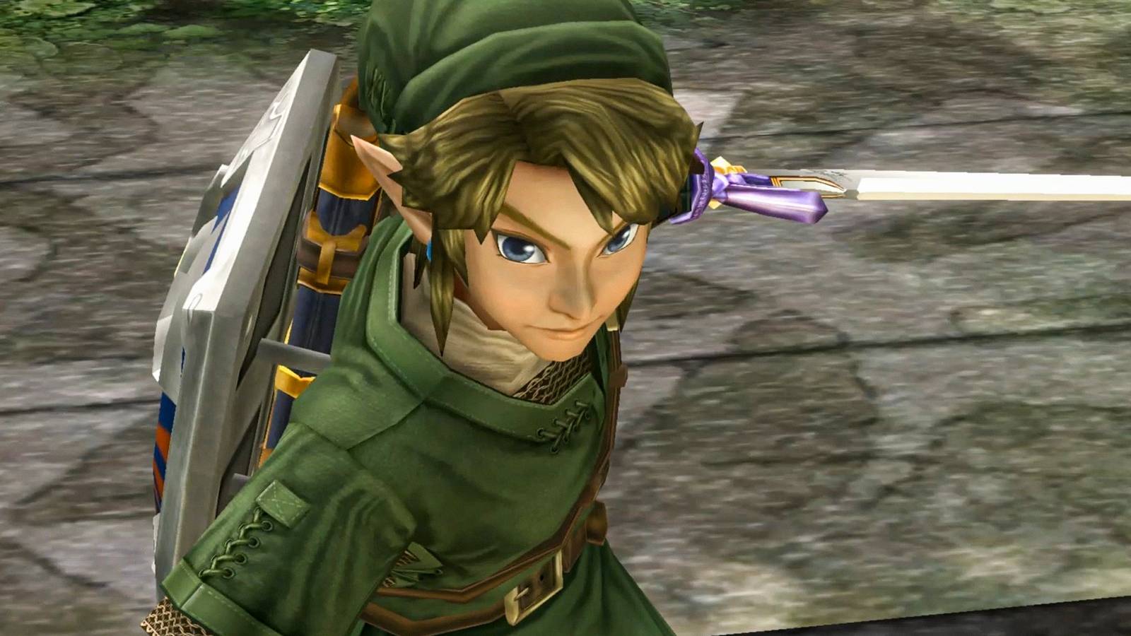 Link readying the Master Sword in Twilight Princess.