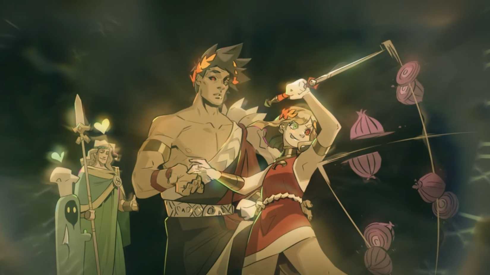 Melinoe teaches Zagreus and Achilles to use the sword in Hades 2. 