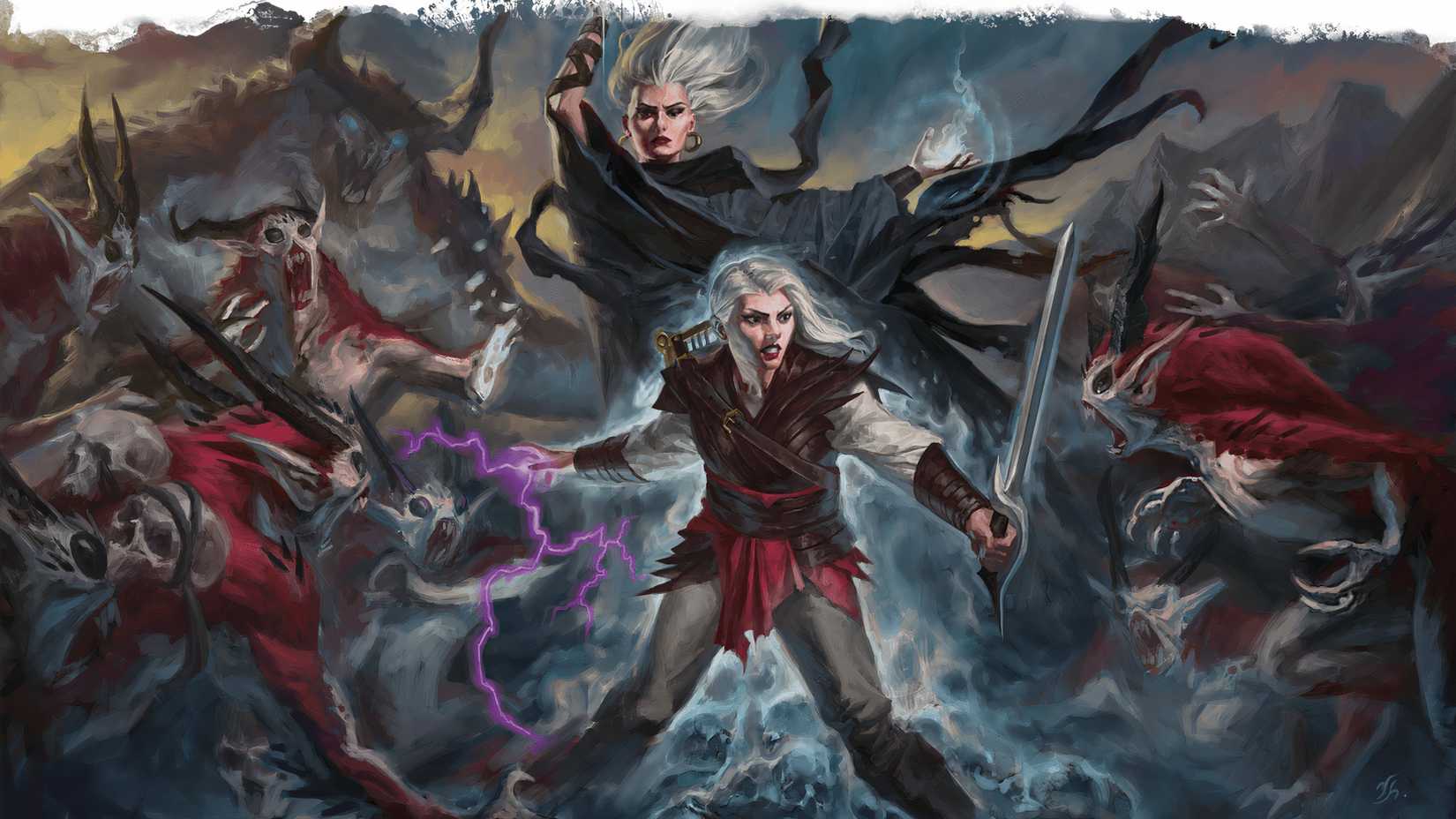 WITH HIS SIMBUL'S SYNOSTODWEOMER CHARM, SIMBUL PROTECTS HIS SISTER DOVE FALCONHAND IN THE BEATLE IN DND.