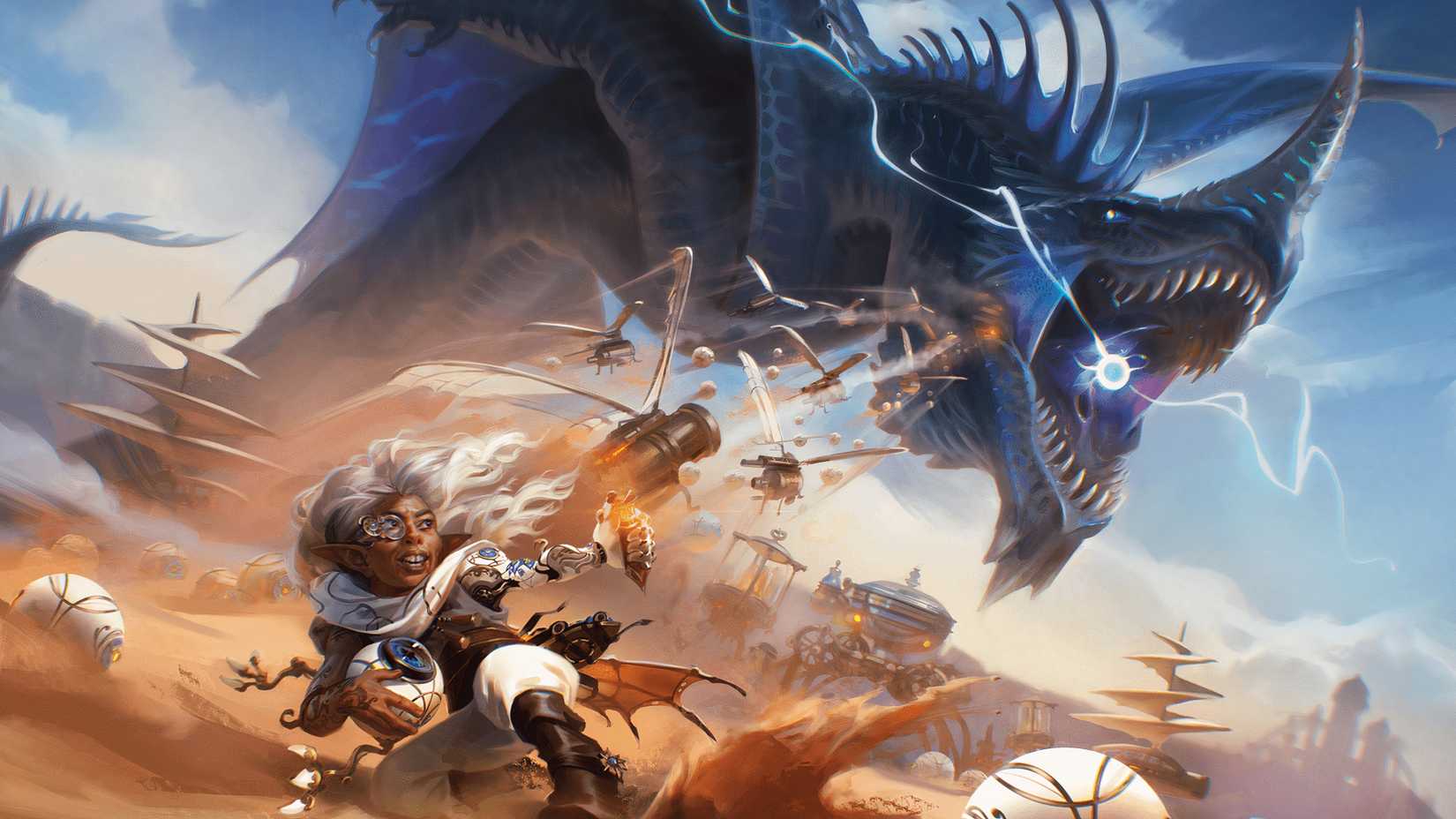 Deryan Kaya fights the Blue Dragon with a horde of summoned constructs in DND.