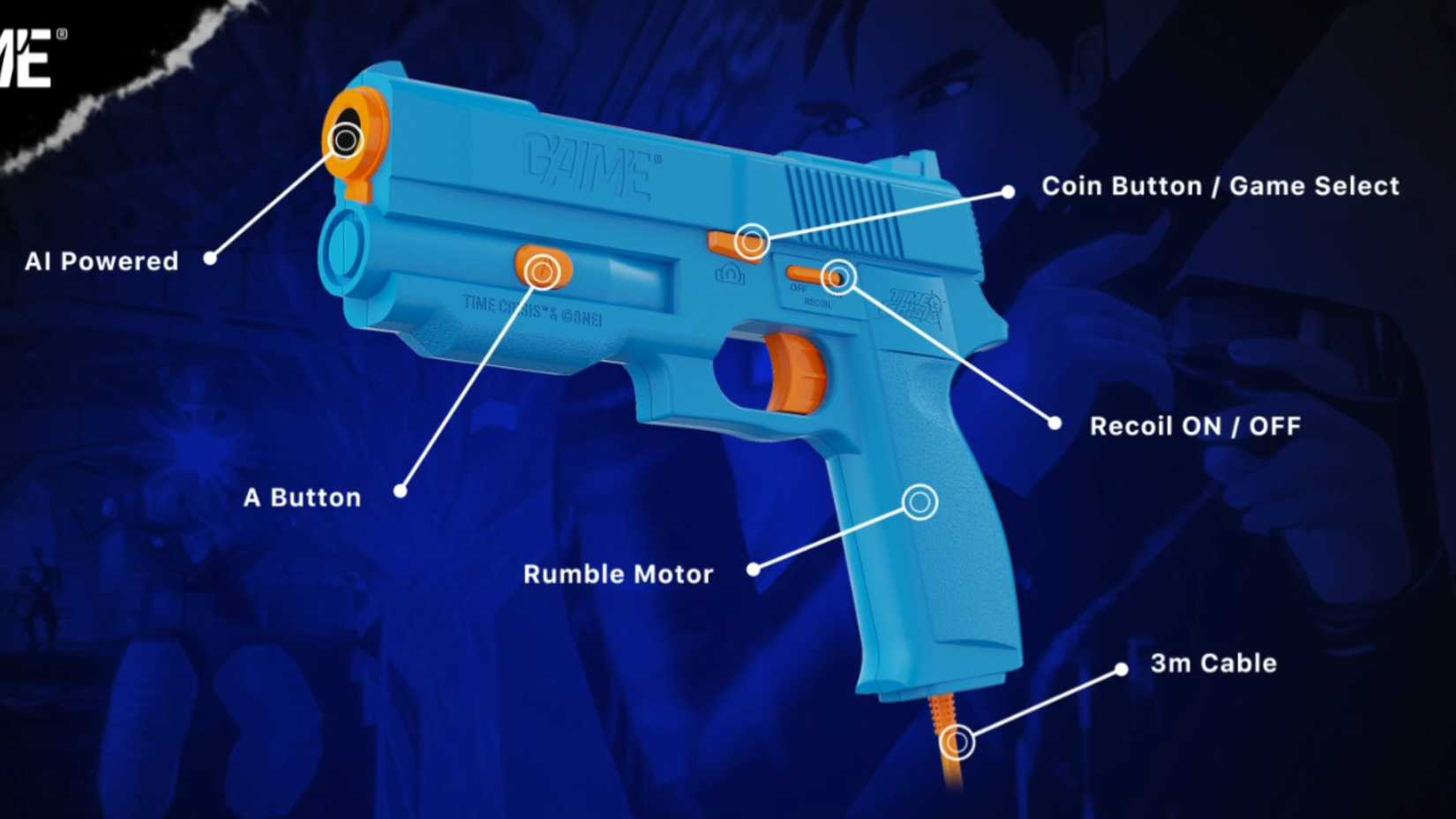 annotated picture of the gaime light gun.