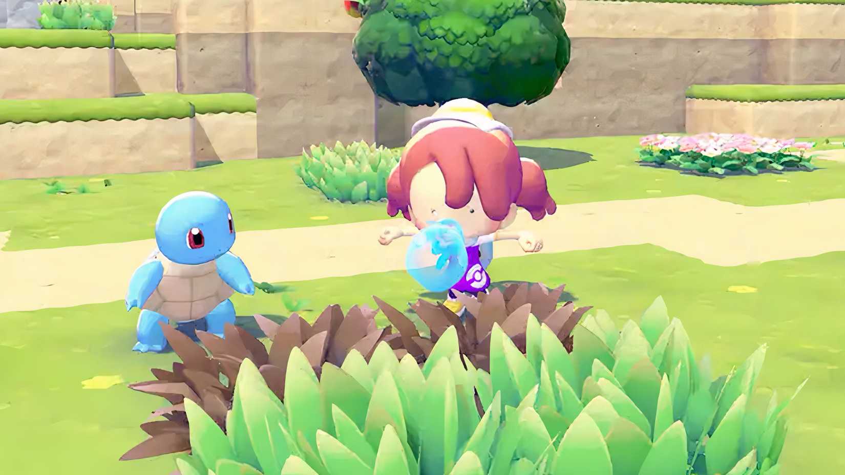 squirtle looks at a ditto human using bubble in poke copy.