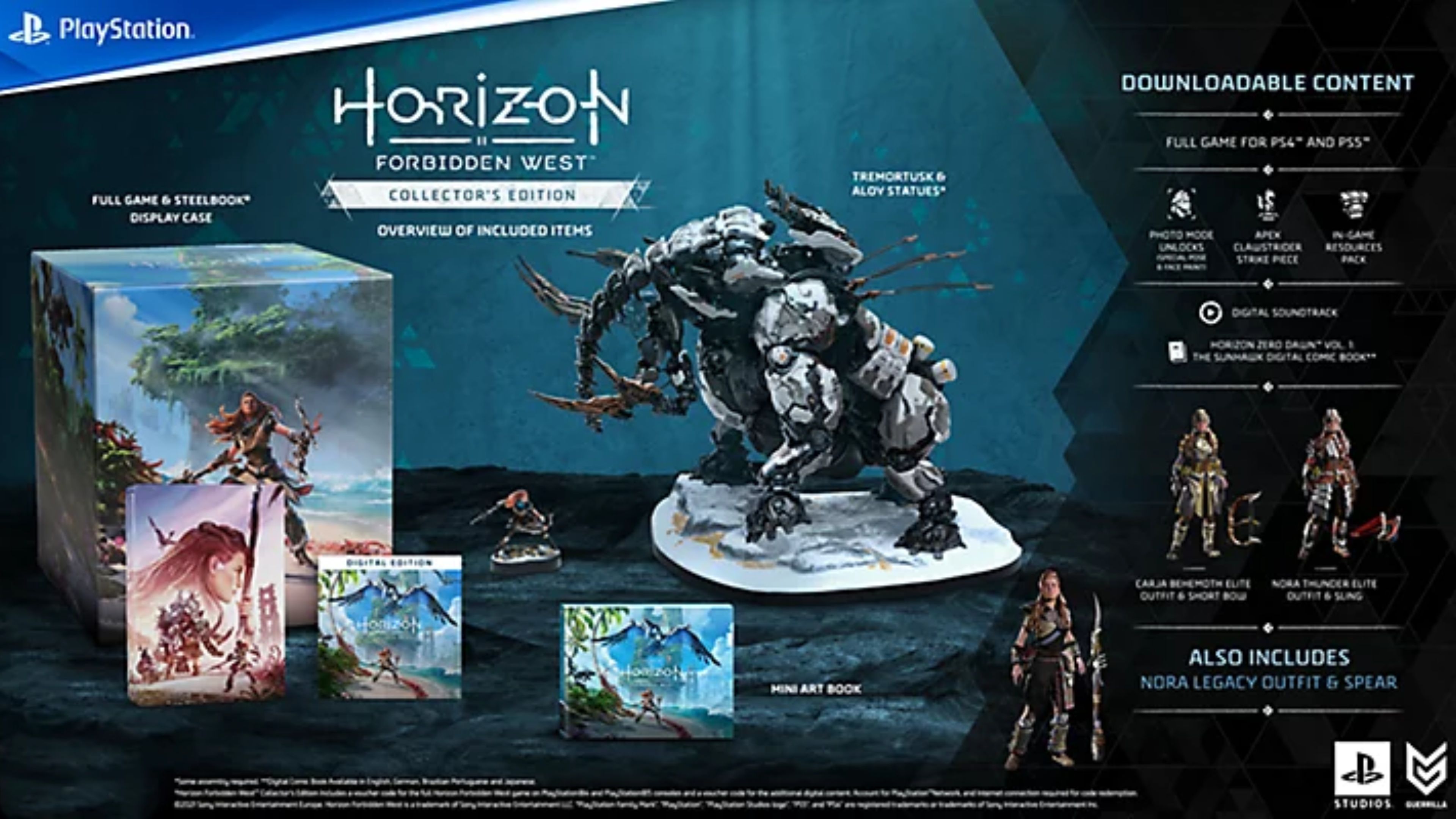 Montagem de cenas de combate e exploração em Horizon Forbidden West, destacando a palavra-chave Horizon Forbidden West.