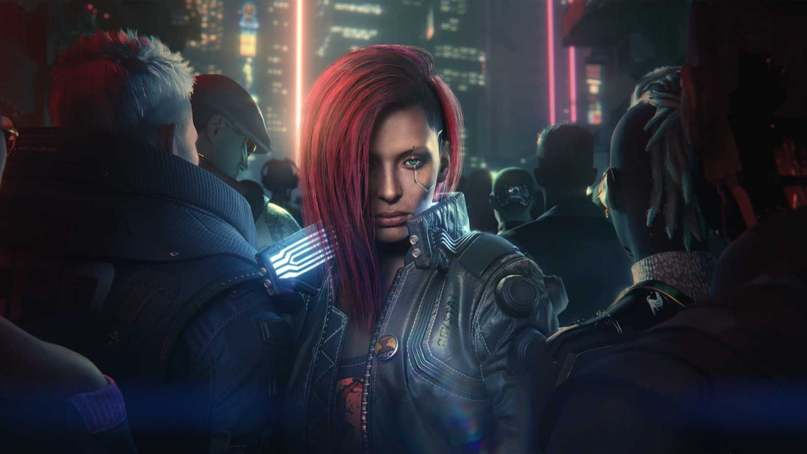 female we a crowd in cyberpunk 2077.