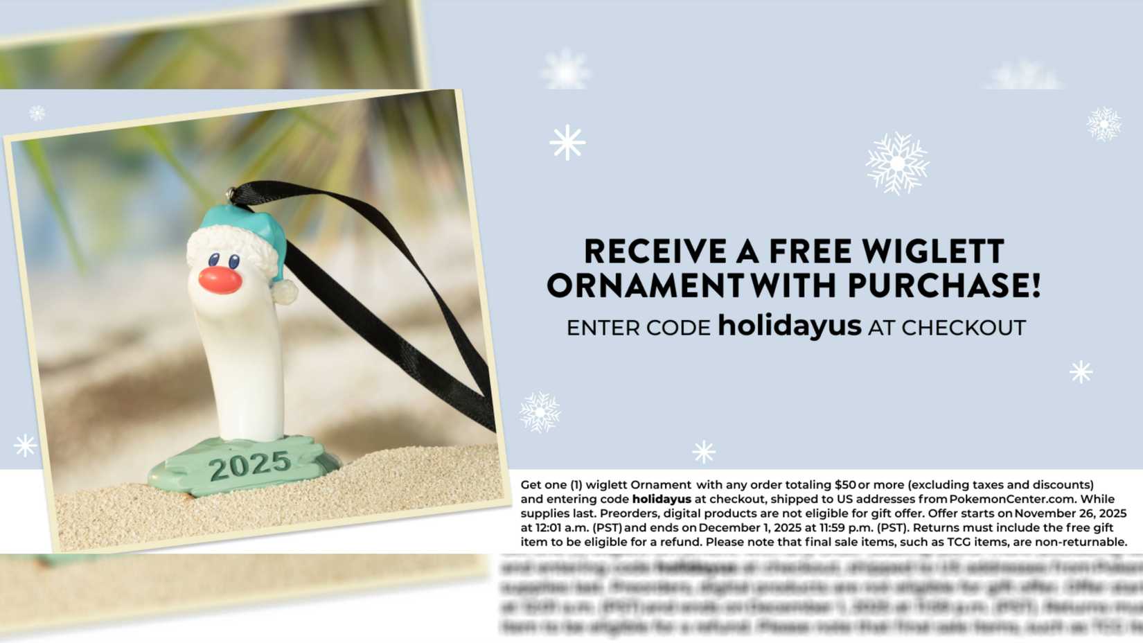 free wiglett ornament details.