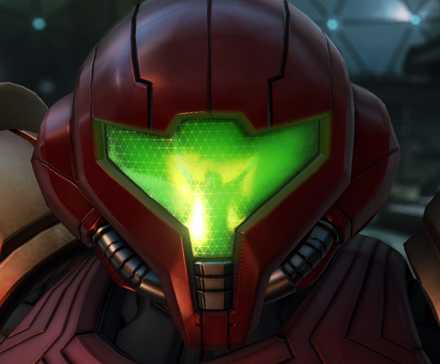 Samus Aran's helmet in Metroid Prime 4: Beyond.