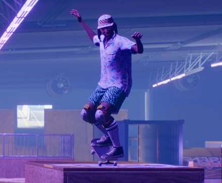 Skate character grinding on a platform in Skate.
