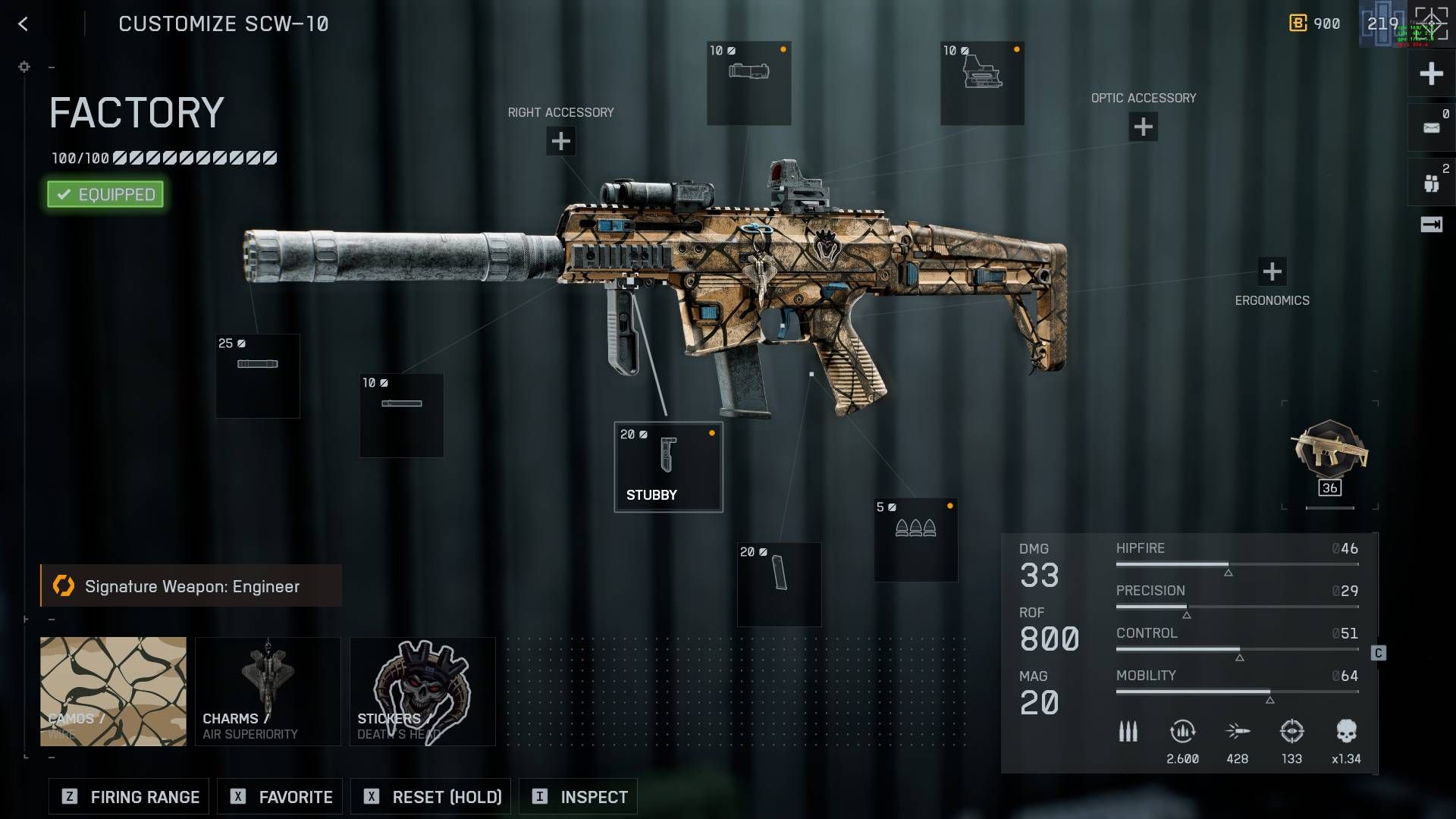 Battlefield 6 SCW-10 full loadout.