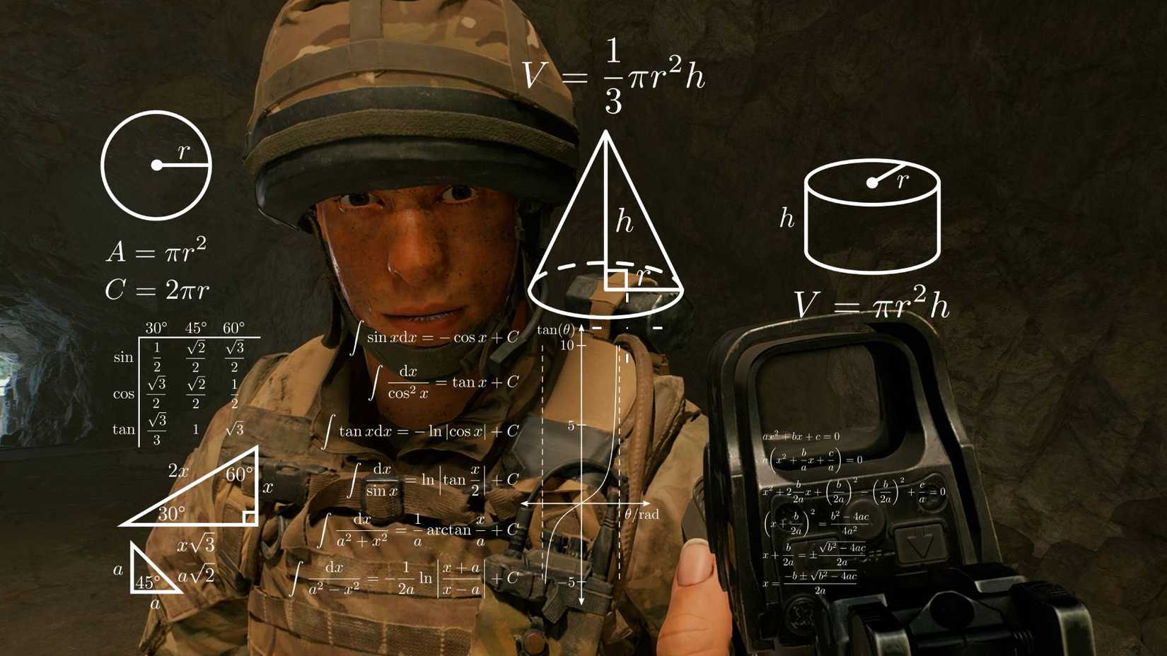 Battlefield 6, Soldier using math equations.