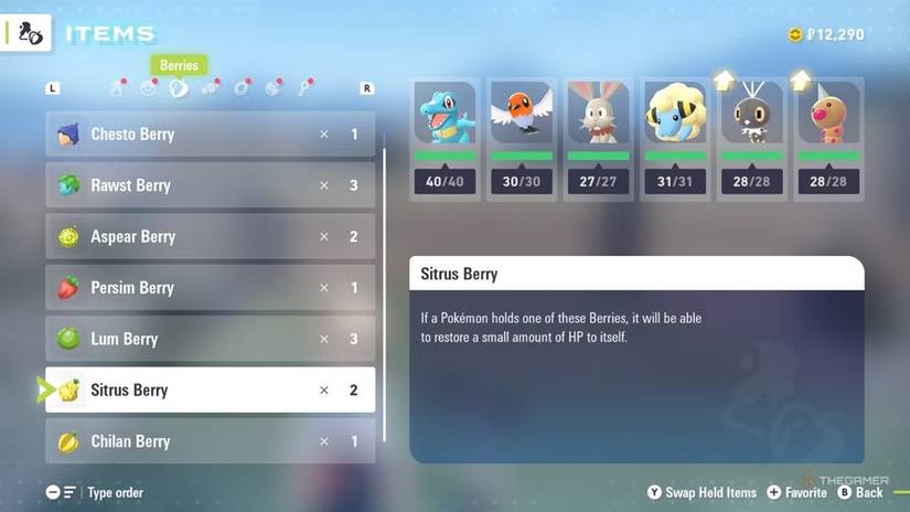 This is a berry in your inventory in Pokemon Legends ZA.