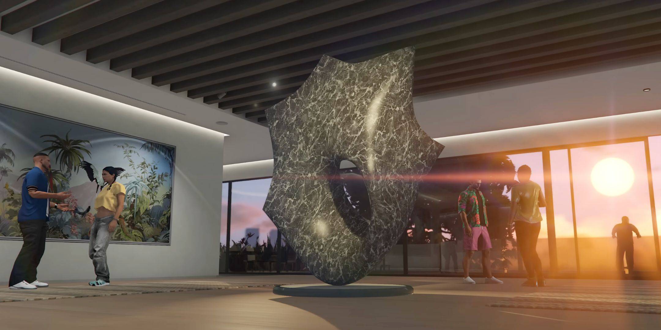 The inside of a mansion in GTA Online.