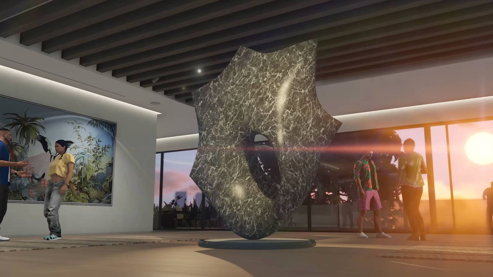 The inside of a mansion in GTA Online.