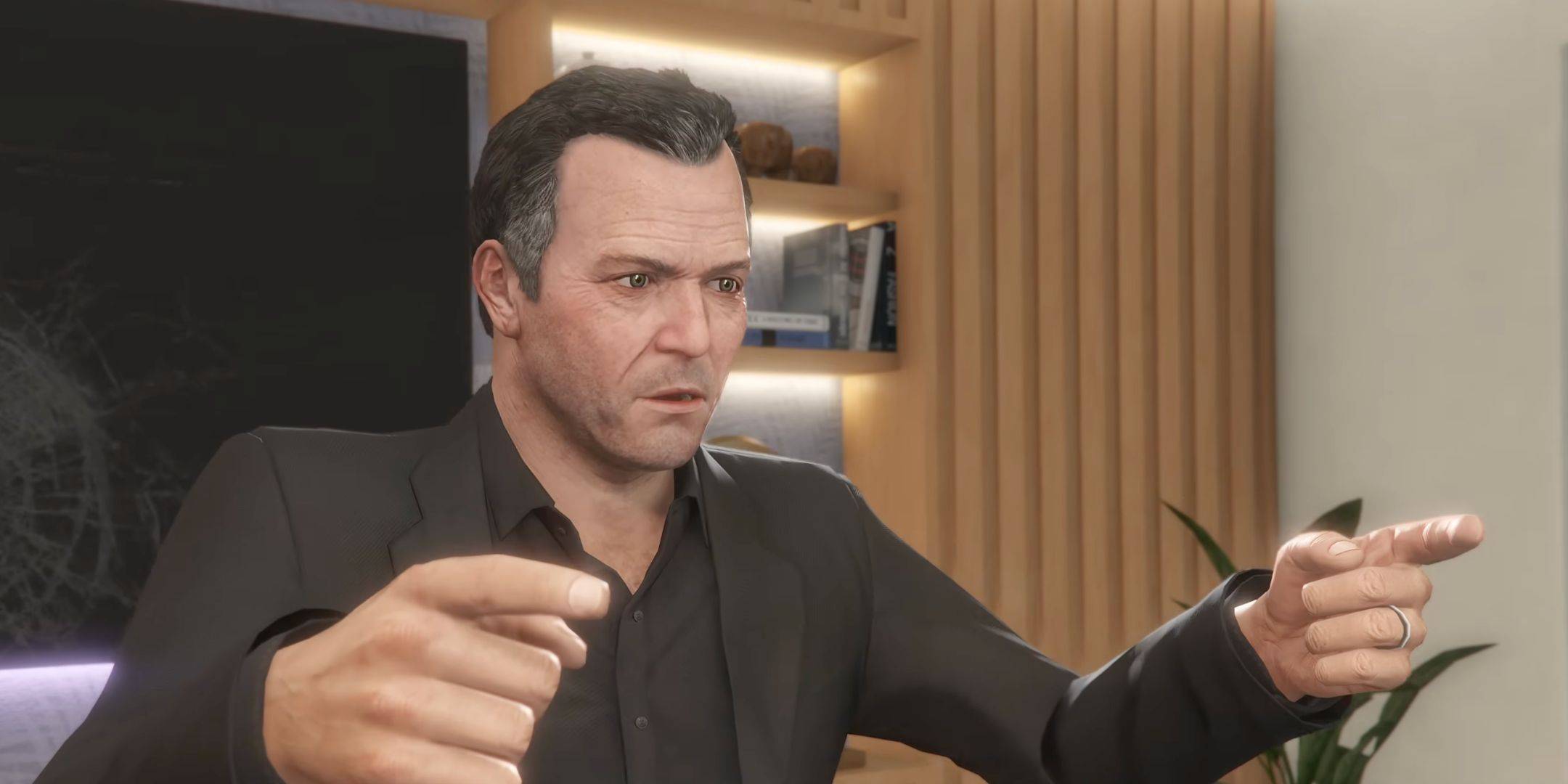 Michael de Santa in GTA Online s Safehouse in the Hills update.