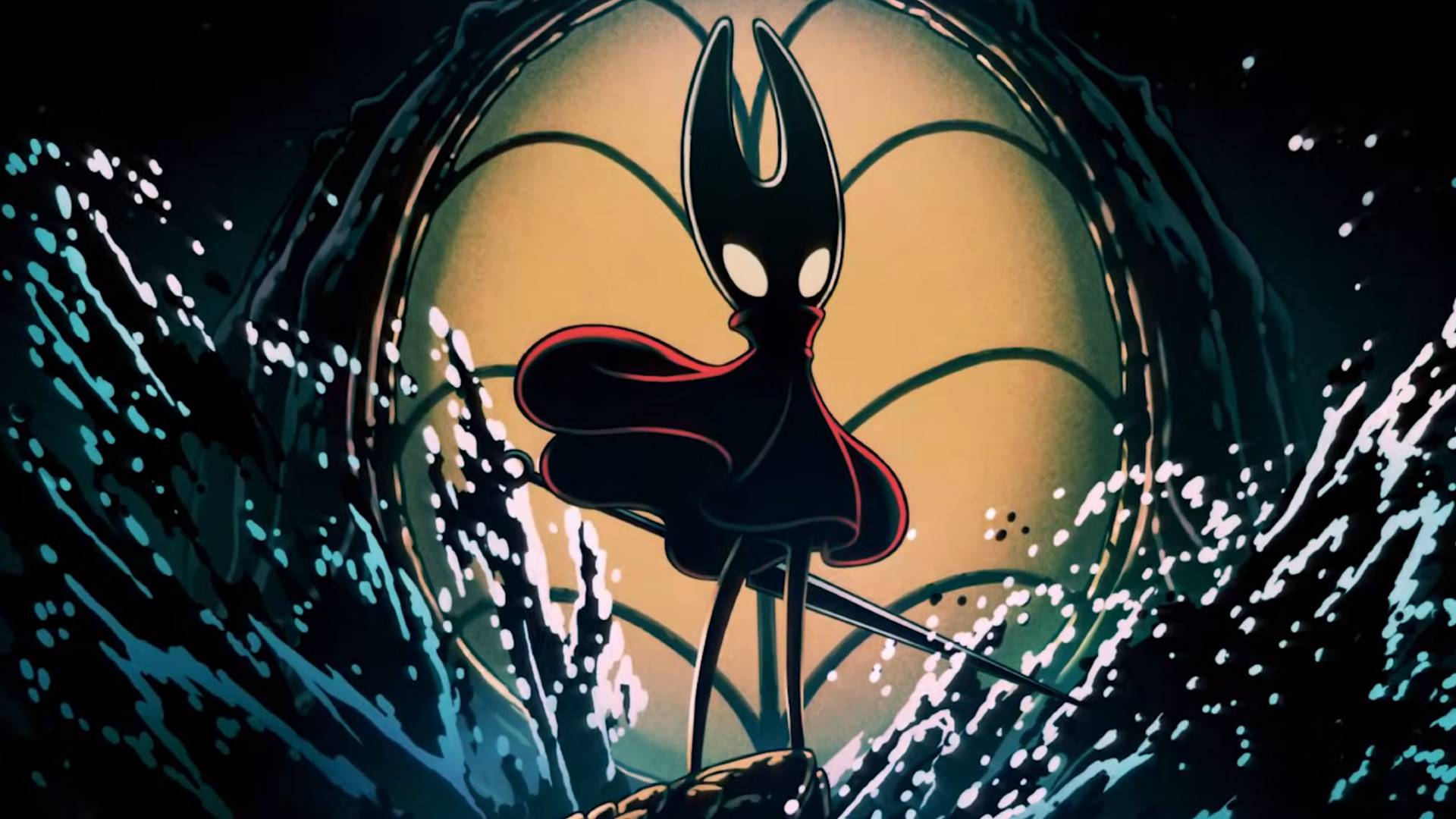 Hornet stood on a rock in front of crashing waves.