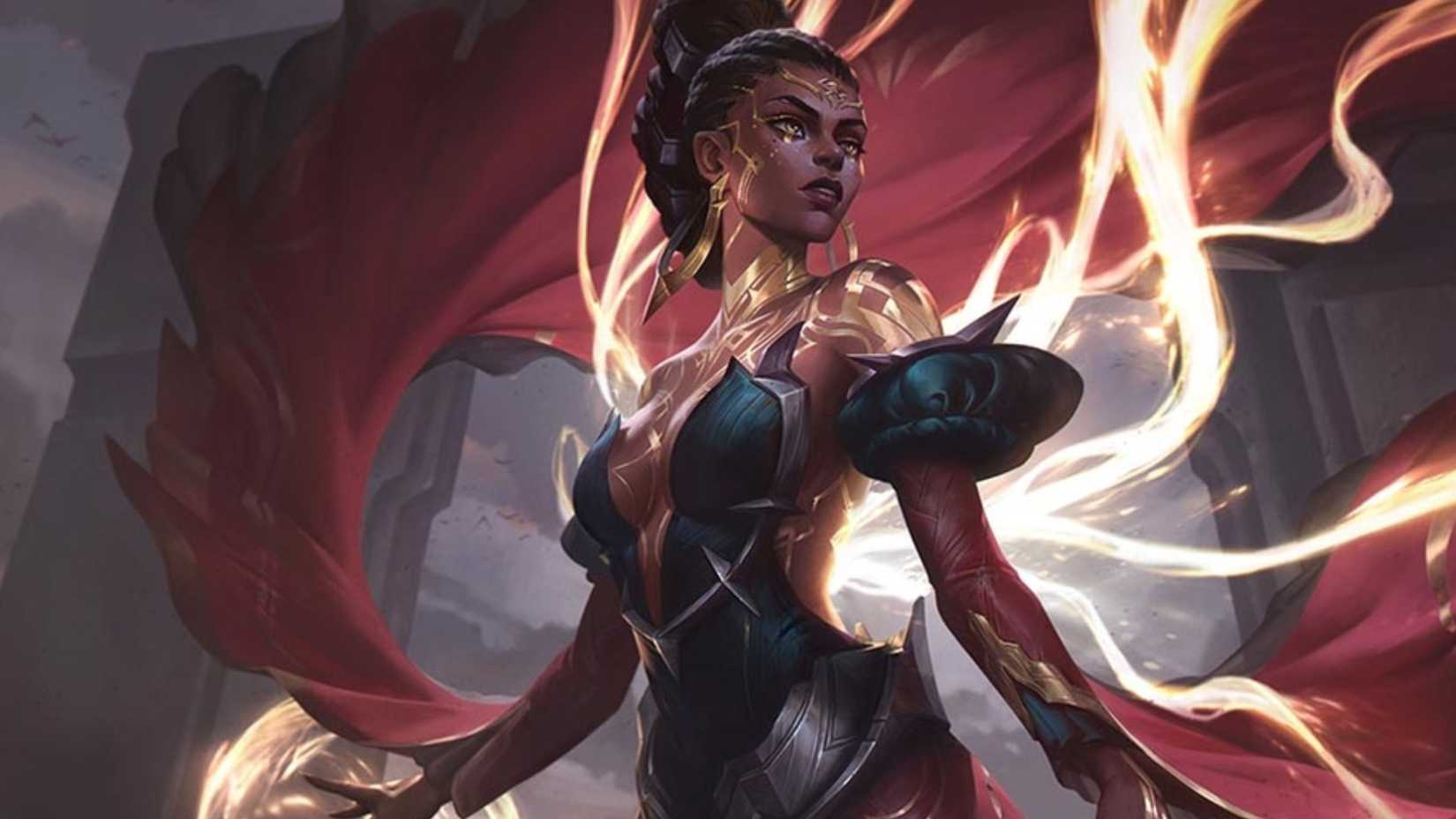 This is the default splash art for Mel from League of Legends.