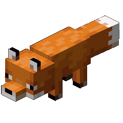 Minecraft fox portrait.