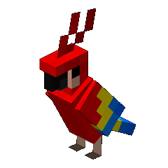 Minecraft parrot portrait.