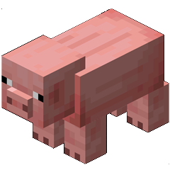 Minecraft Pig portrait.