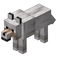 Minecraft wolf portrait.