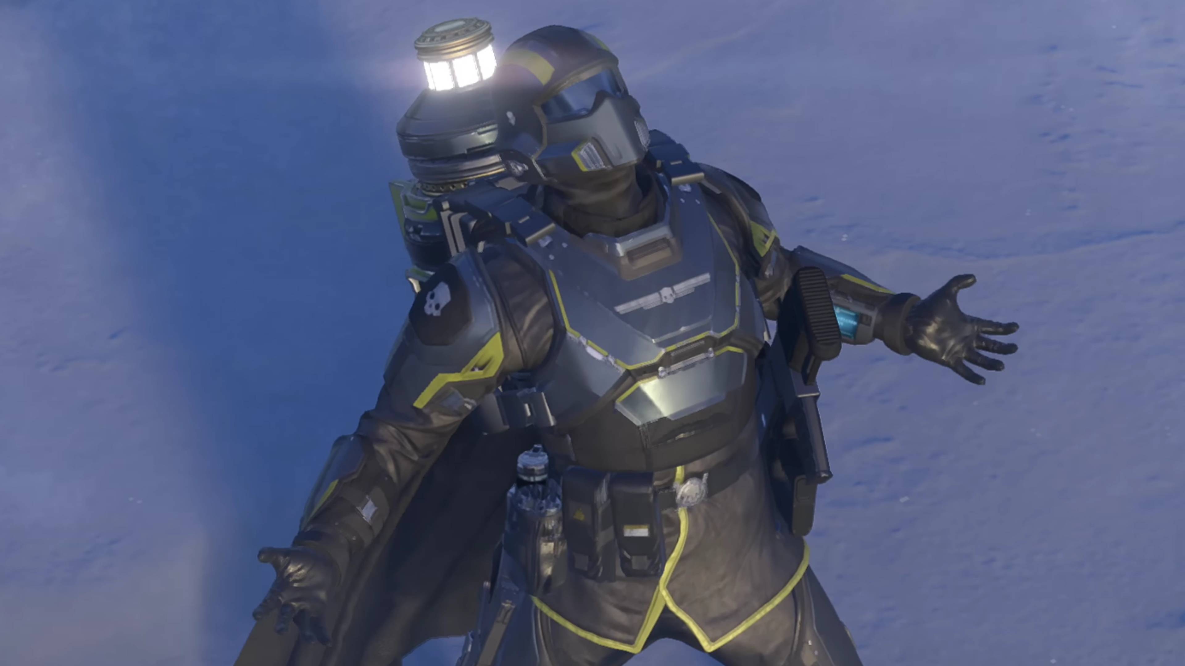 helldiver yelling into the air in helldivers 2.