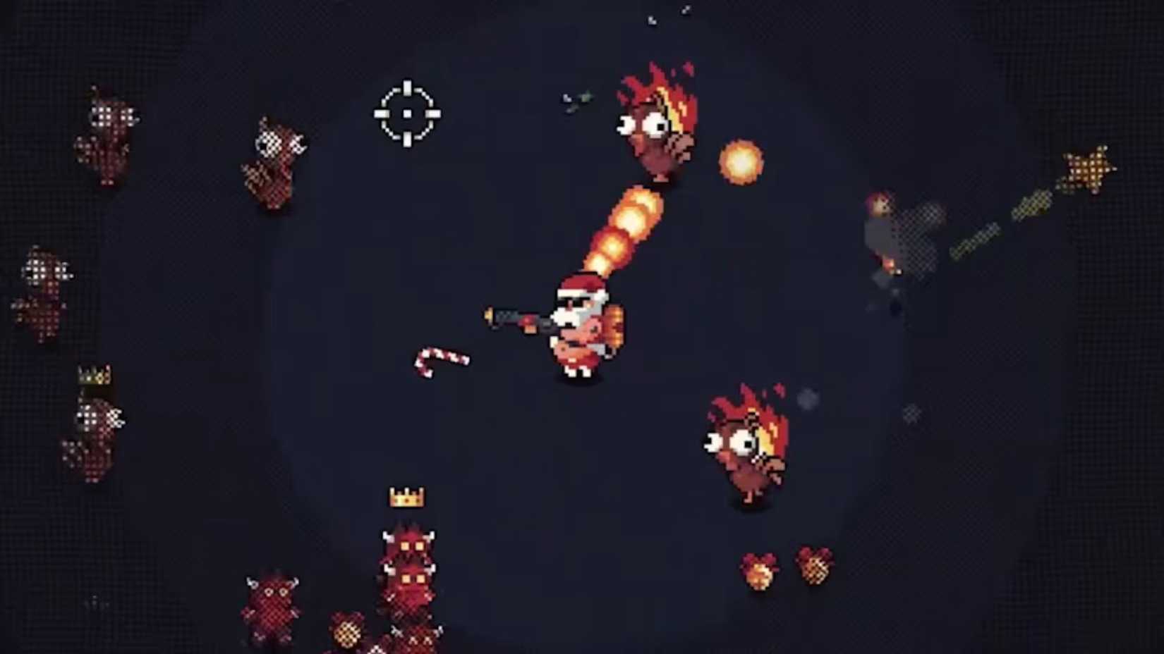 Santa Claus in big trouble in a small chimney